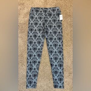 Disney Haunted Mansion Gray and Black Leggings, size S. NWT